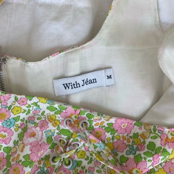 With Jean Floral Lace Up Tank - Picture 3 of 3